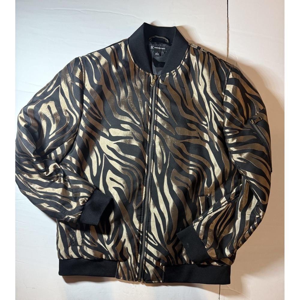 I•N•C Jacket  Tiger stripe fully lined Large zipper Size Large